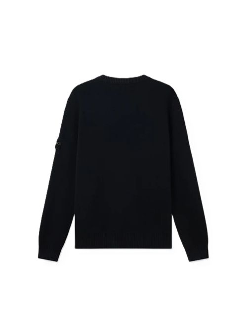 Maglione in Pura Lana Vergine a Girocollo Nero Stone Island | L2S15 5100011 S01C4V0029 BLACK
